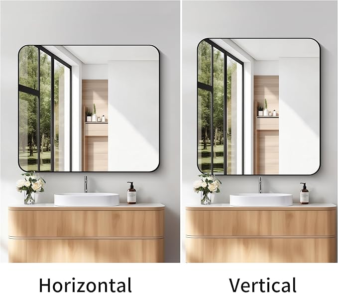 FORBATH Bathroom Mirror 36x40 Inch, Large Rectangular Wall Mirror