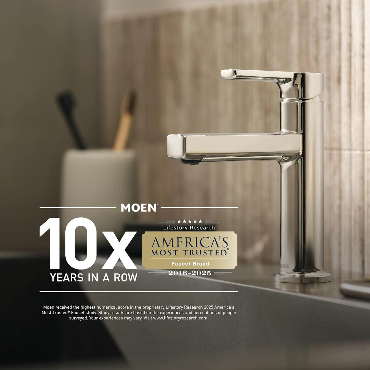 Moen CSR2164BG 60-Inch to 72-Inch Adjustable Curved Shower Curtain Rod, Permanent Wall Mount, Brushed Gold, Fits Standard Bathtubs