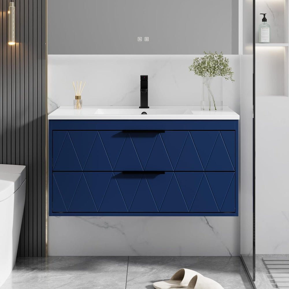 eclife 36" Floating Bathroom Vanity with Sink Combo, Modern Wall-Mounted...