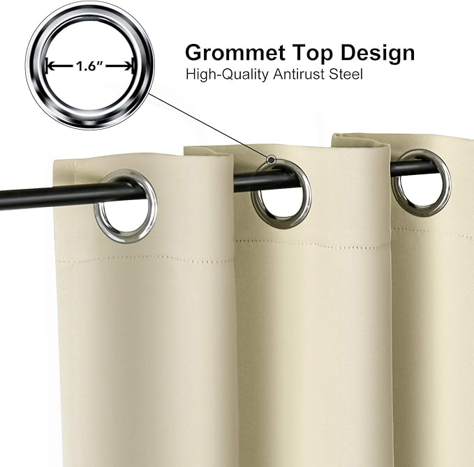 ChrisDowa Room Divider Curtain 90 Inches Long, Wide Blackout Sliding Door
