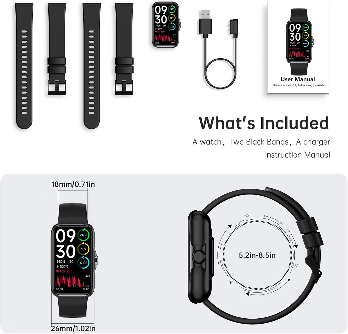fitness tracker with 24/7 continuous heart rate, blood on a desk or shelf