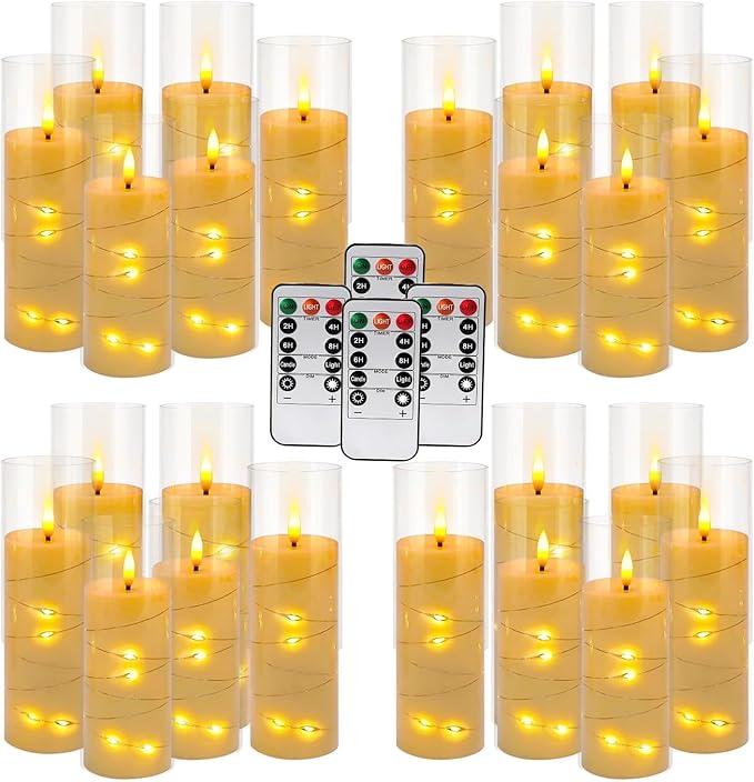 24 Pack Christmas Decoration Flickering Flameless Candles, Battery Operated