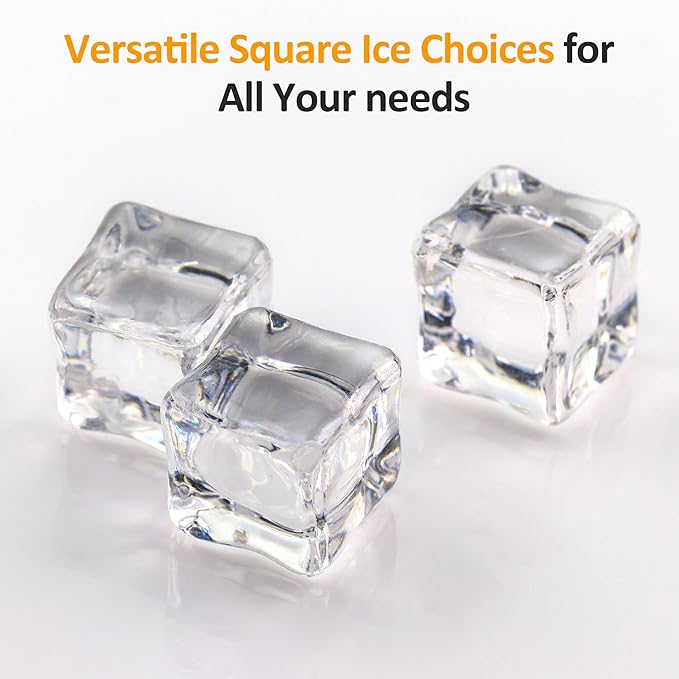 Crystal Clear Ice Maker, Compact Countertop Ice Machine, 3 x 1.6 Ice Cubes