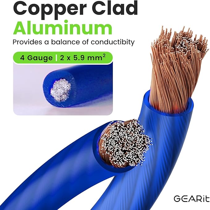 GEARit 4 Gauge Wire Copper Clad Aluminum CCA