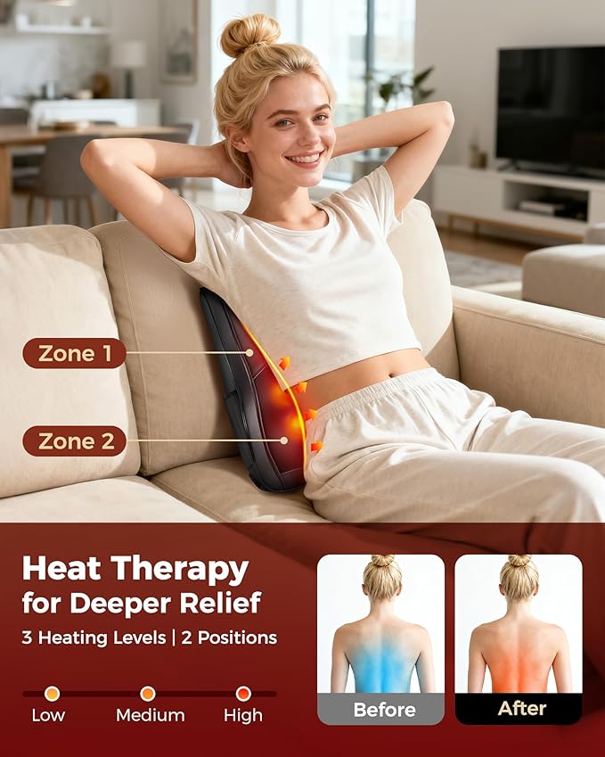 Neck Massager with Heat, Shiatsu Back and Neck Massagers, 3D Deep Tissue