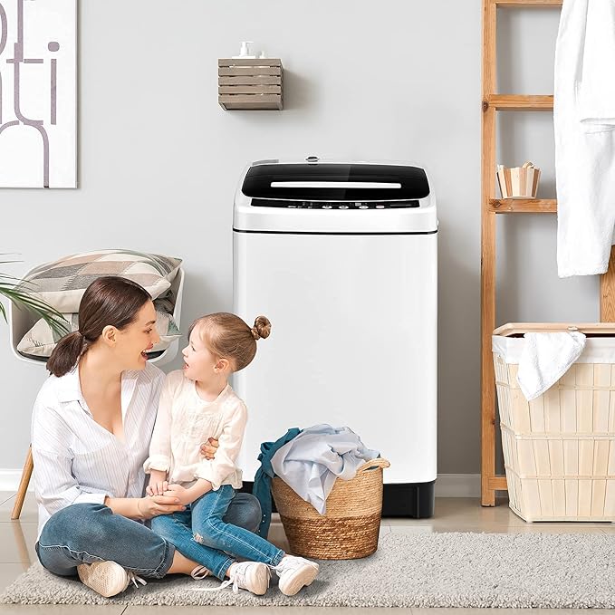 Giantex Portable Washing Machine, 2 in 1 Full Automatic Laundry Washer 1.5Cu.Ft