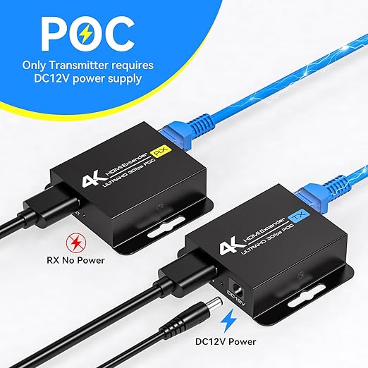 PVBCTCSID 4K HDMI Extender Over CAT6/7 4K30Hz Upto 131ft/40m 1080P Upto