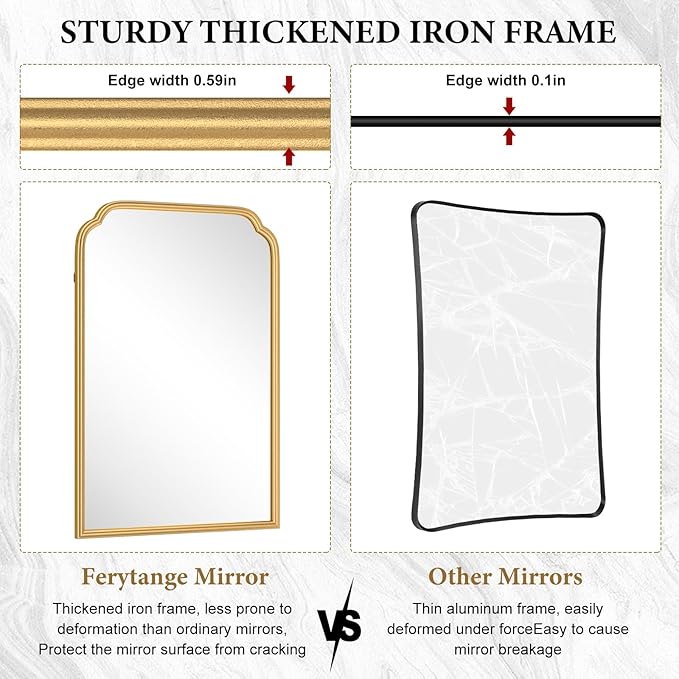 18X24 Inch Gold Mirror for Wall