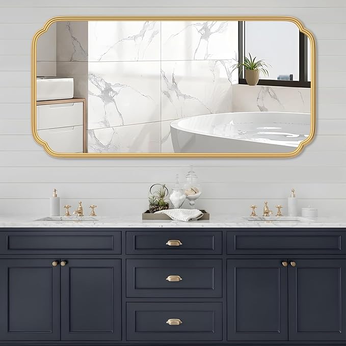 Gold Wall Mirror 48 x 24 Inch Bathroom Vanity Mirror
