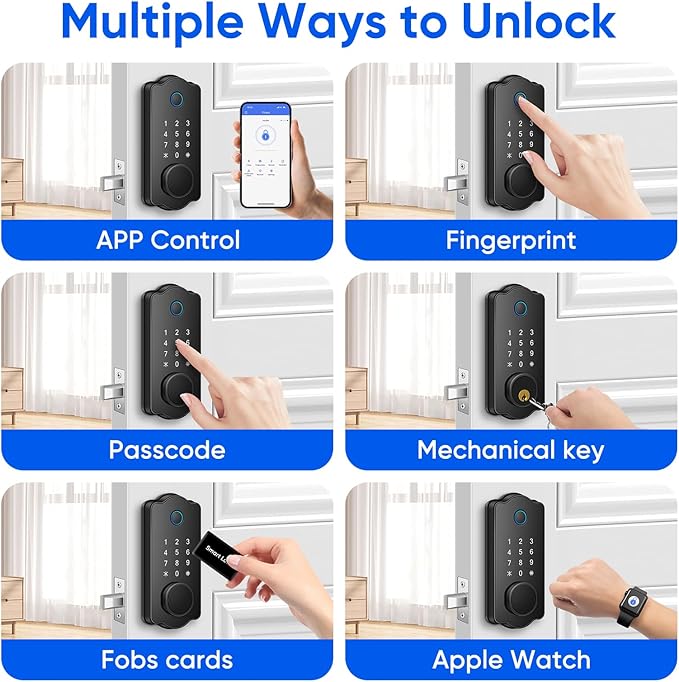 Fingerprint Smart Door Lock, Keyless Entry Deadbolt, Electronic Biometric