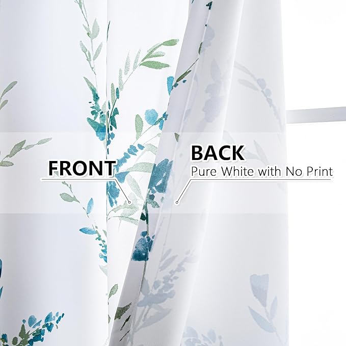 MYSKY HOME Floral Curtains 108 Inches Long