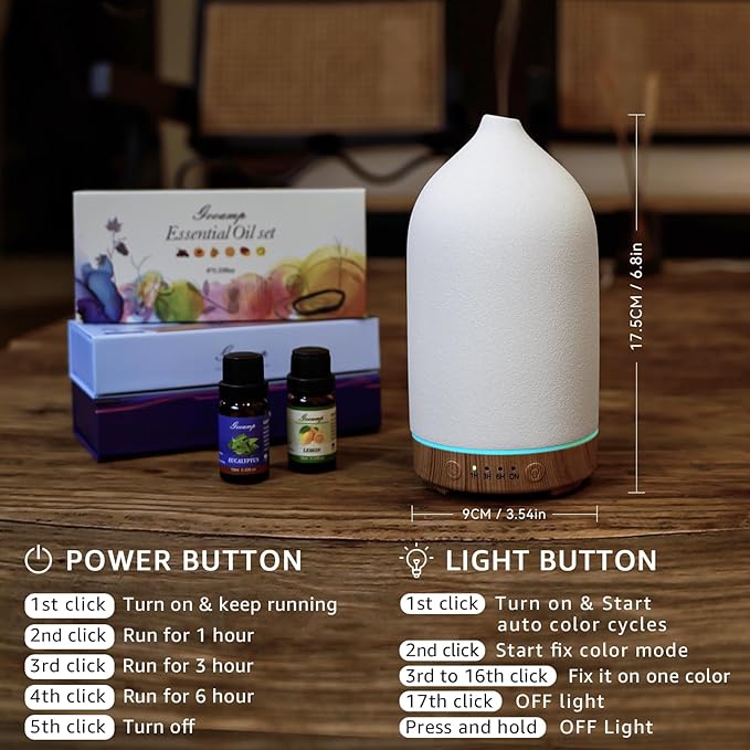 200ML Ceramic Essential Oil Diffuser (Set of 2)