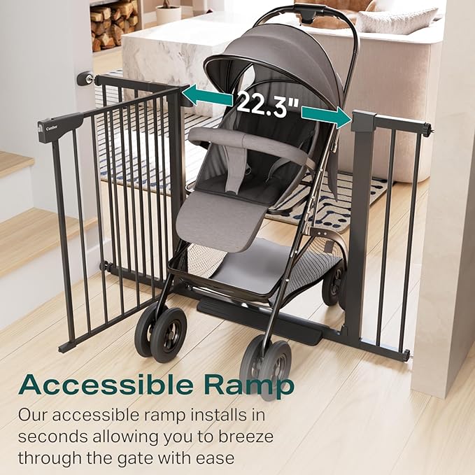 Cumbor 29.7-46" Baby Gate for Stairs, Mom's Choice Awards Winner-Auto Close Dog