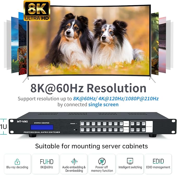 MT-VIKI 8x8 8K UHD HDMI 2.1 Matrix Switcher