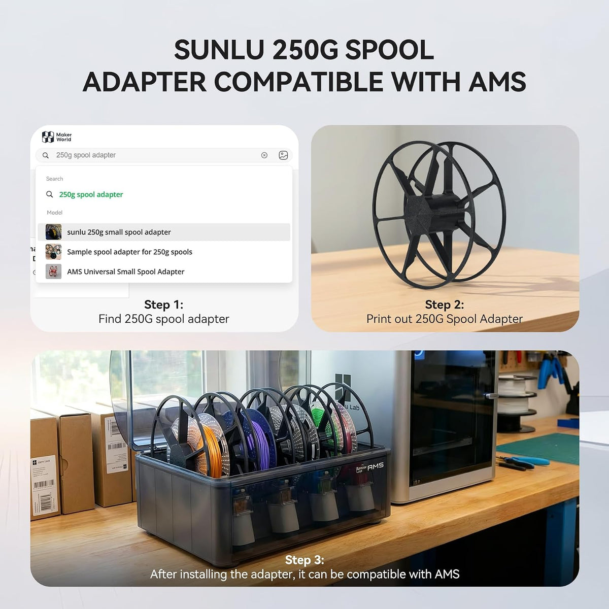 SUNLU PLA+2.0 3D Printer Filament, Multicolor Bundle, 8 Colors
