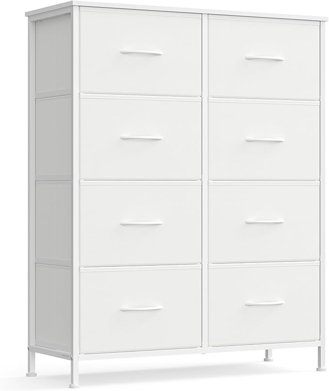 SONGMICS Dresser for Bedroom, Chest of Drawers, 8 Non-Woven Fabric Drawers
