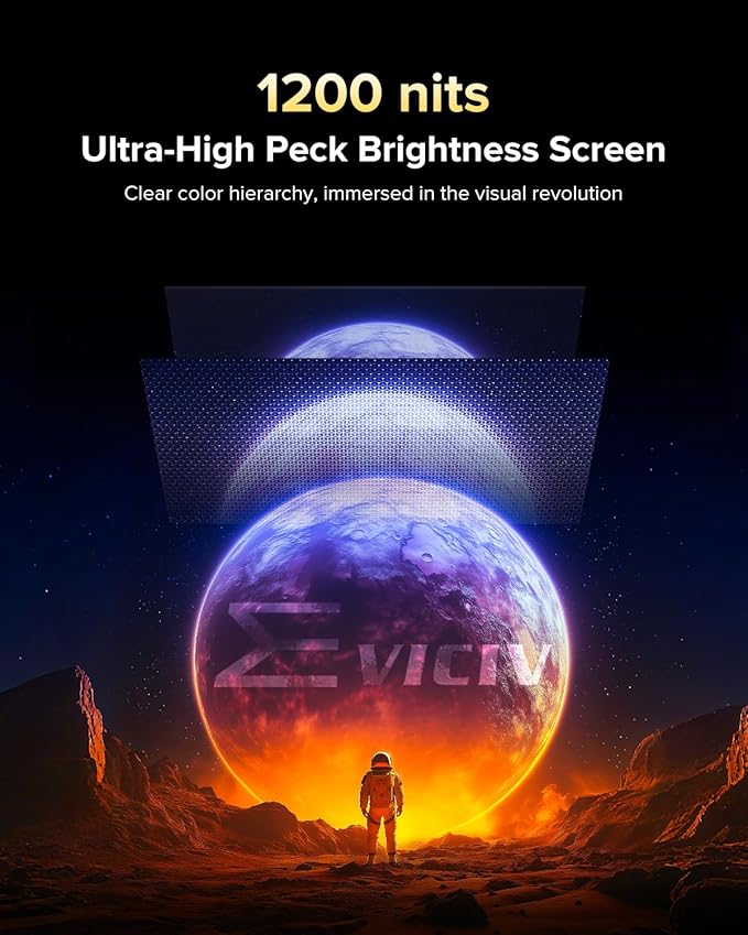 EVICIV Portable Monitor 4K 1200 Nits, 3840 * 2400 UHD, 1MS FreeSync, 2000:1