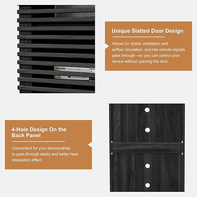 LEVNARY 5-Tier AV Media Cabinet