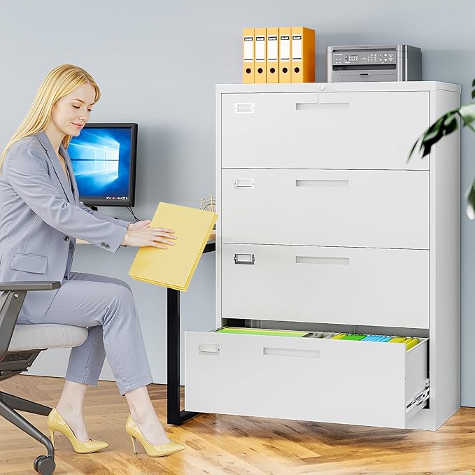 4 Drawer File Cabinets for Home Office, Metal Filing Cabinet