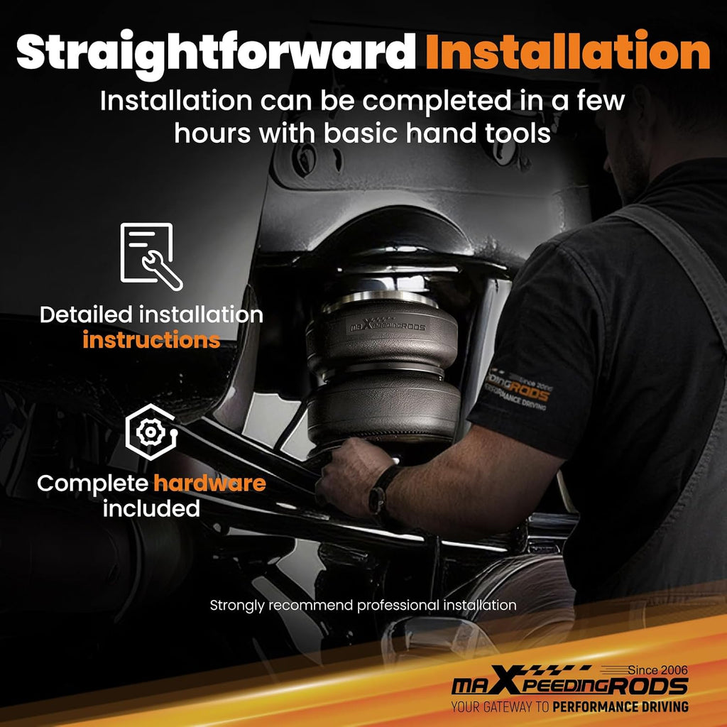 maxpeedingrods 5000 lbs air suspension bag kit for showing dimensions