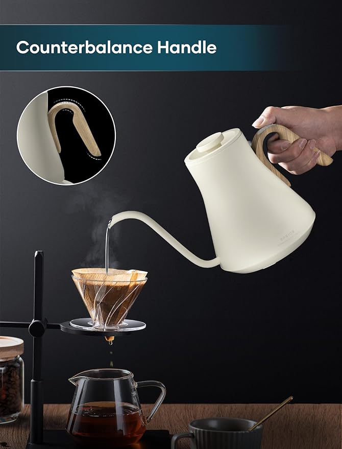 Electric Kettles, INTASTING Gooseneck Electric Kettle, ±1℉ Temperature Control