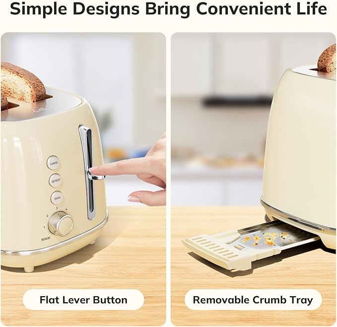 Toasters 2 Slice Retro Stainless Steel Toasters