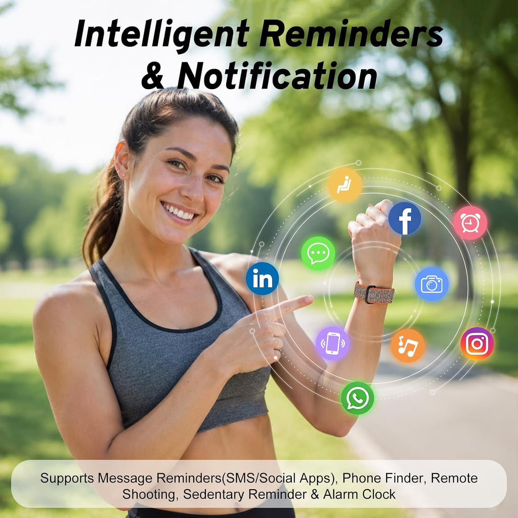 screenless activity tracker 24/7 health & fitness trackers, front angle view