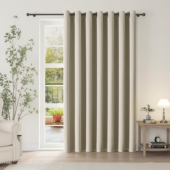 ChrisDowa Room Divider Curtain 96 Inches Long, Wide Blackout Sliding Door