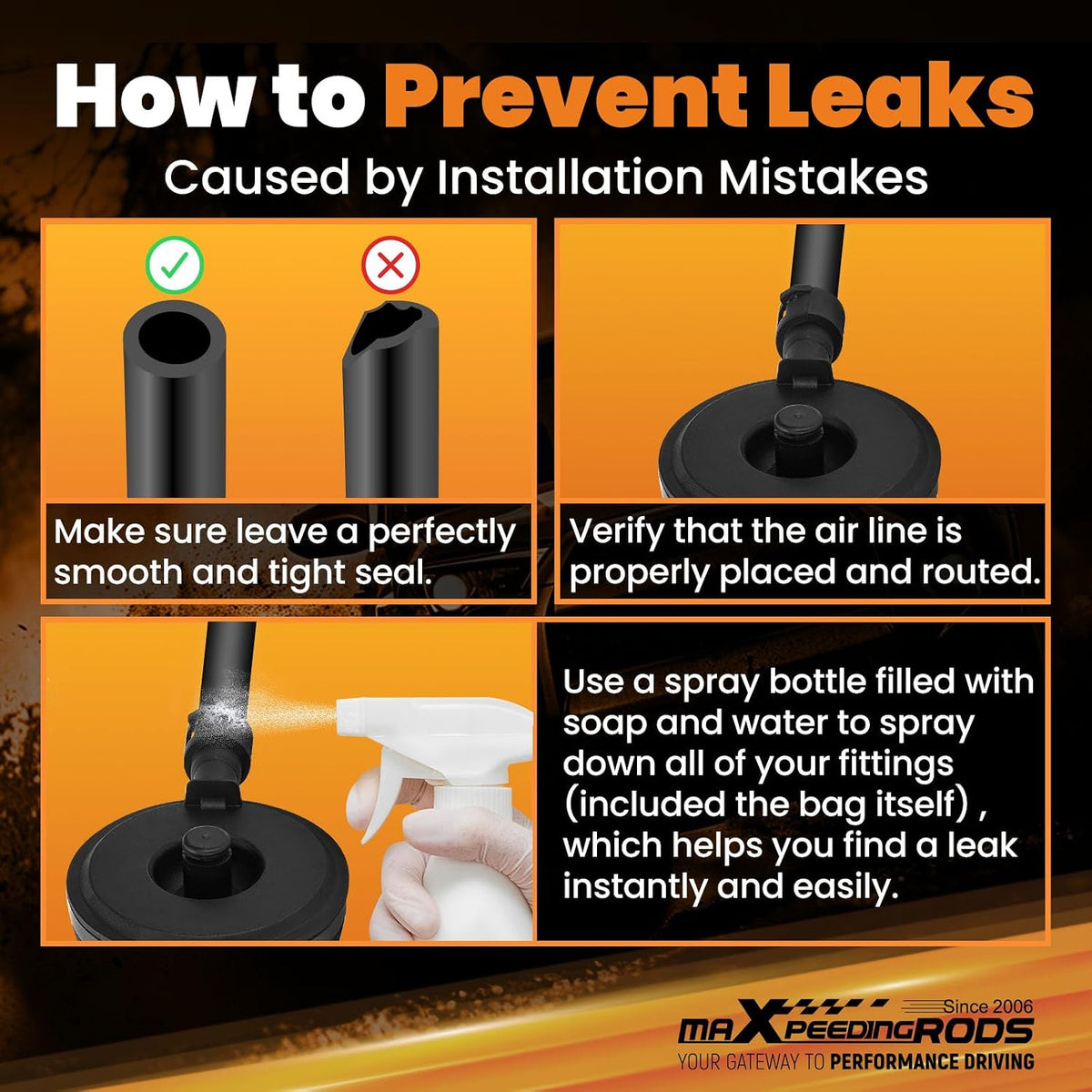 maxpeedingrods rear air suspension bags for lincoln towncar, front angle view