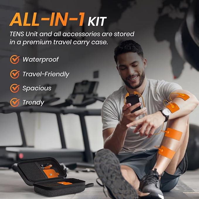 AVCOO 3-in-1 TENS Unit with 32 Modes, Dual Channel EMS Muscle Stimulator with