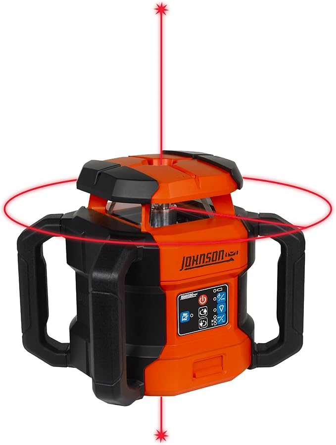 Johnson Level & Tool JRT300-RDHV-K Self-Leveling Red Dual Slope Rotary Laser Kit