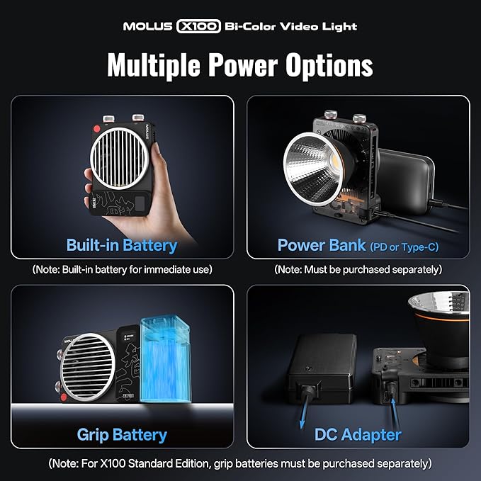 ZHIYUN MOLUS X100 Bi-Color Standard 100W Video Light V2 Upgraded Version
