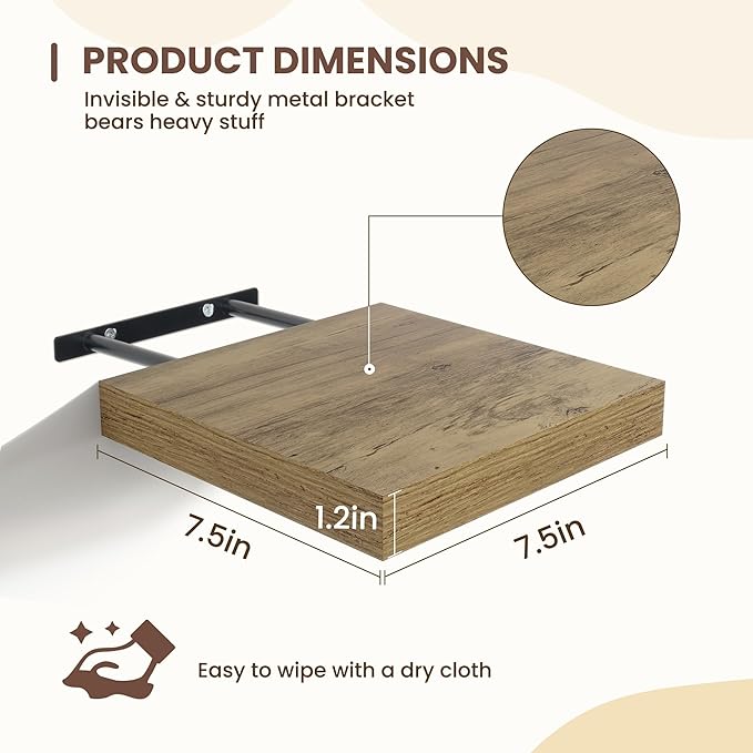 Fun Memories Square Floating Shelves (Set of 4)