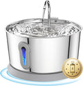 Battery Operated Cat Water Fountain Wireless, 4L/135oz Stainless Steel Pet