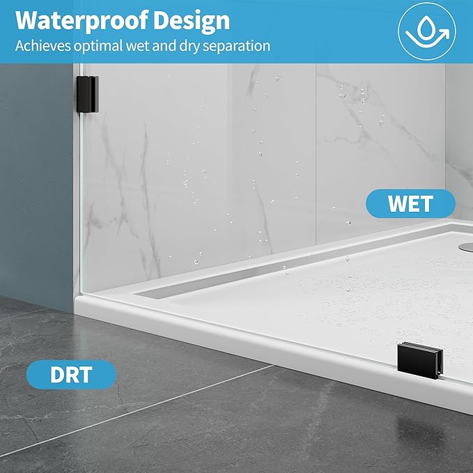 Shower Glass Panel, Frameless Walk in Shower Door