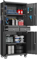 Garage Storage Cabinet with Wheels and Doors, Required Assembly