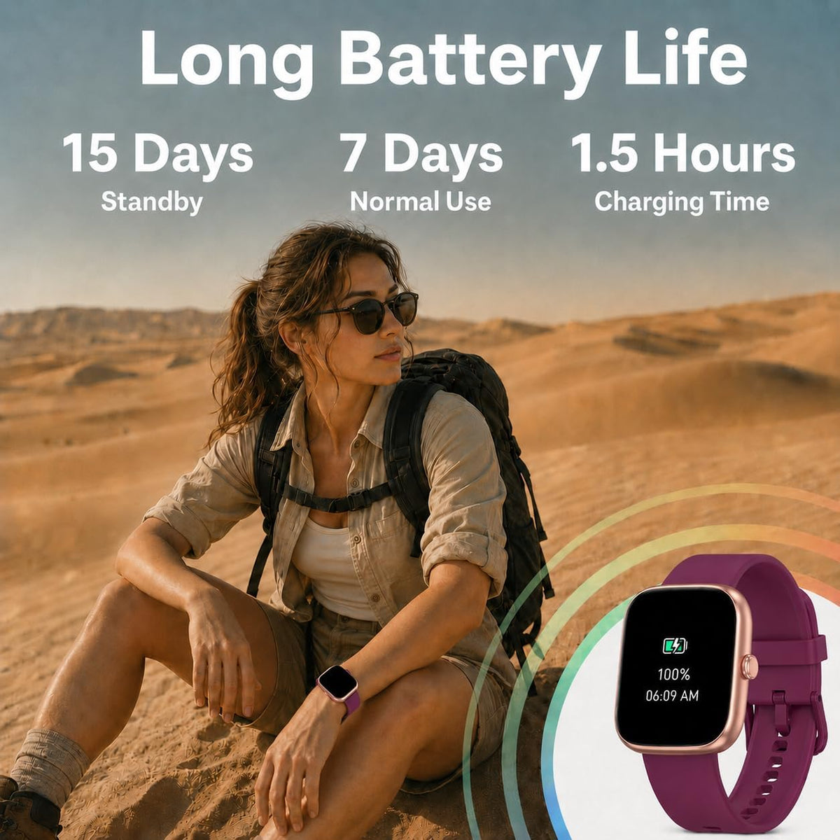 Senior-Friendly Pedometer Watch, Step Counter, No App or Phone Required