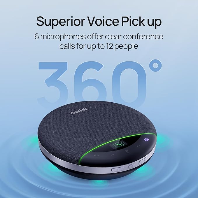 Yealink Bluetooth Speakerphone SP96 Support Daisy-Chain 26H Talk Time Teams