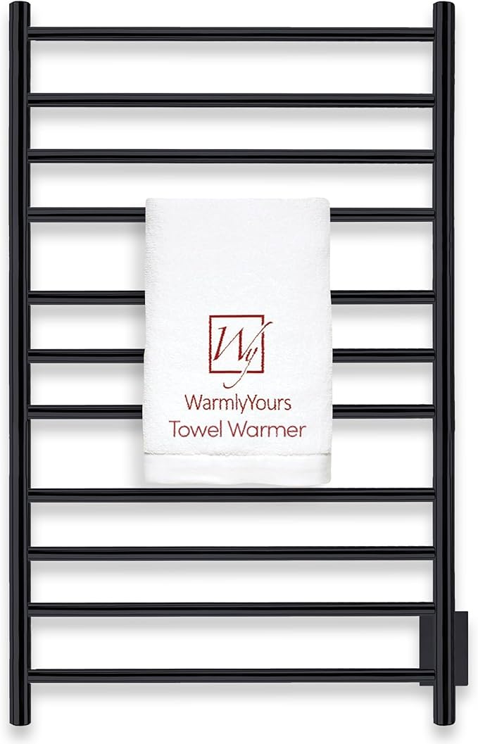 WarmlyYours Malta Heated Towel Rack, 11-Bar Electric Towel Warmer, Hardwired