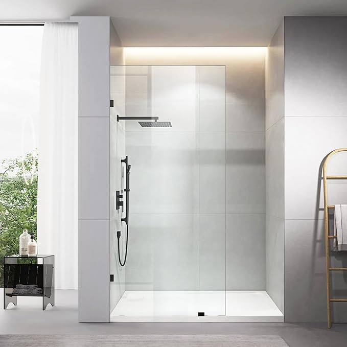 36" W x 78.75" H Shower Screen, Fixed Frameless Shower Glass Panel