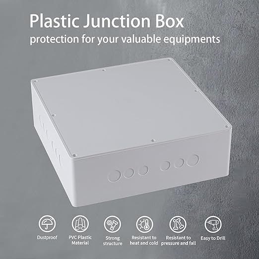 12" x 12" x 4" PVC Plastic Junction Box