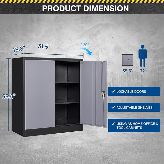 Metal Storage Cabinet-36” Tall Steel File Cabinets