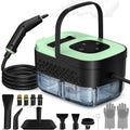 Steam Cleaner, Portable Steamer for Cleaning with 16pcs Accessories, 6-Level Adjustable and 15s Heat-Up, Handheld Steam Cleaner for Home, Tile, Dirt, Grout, Grease, Car Detailing, Light Green