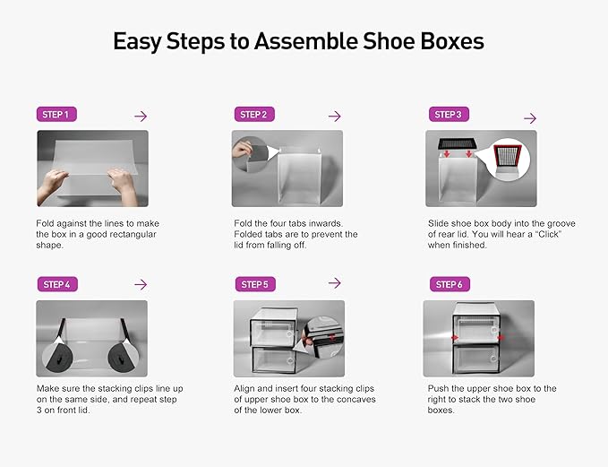 Kuject X-Large Shoe Storage Boxes Organizers Clear Plastic Stackable 12 Pack