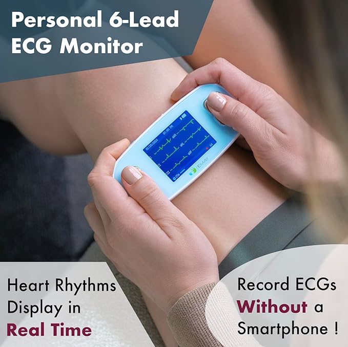 EMAY 6L Portable ECG Monitor | Record ECG and Heart Rate in 6 Channels |