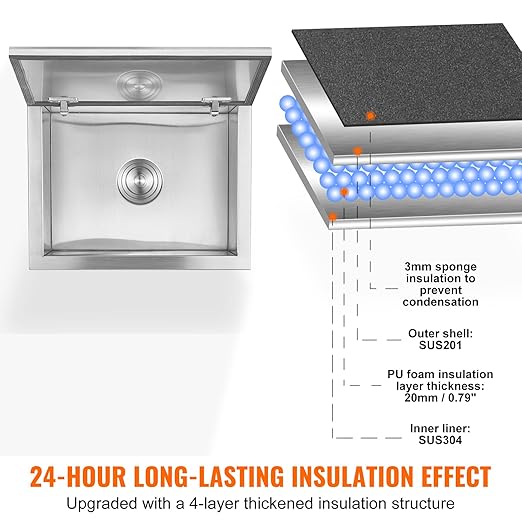 VEVOR Drop in Ice Chest, Commercial Ice Bin