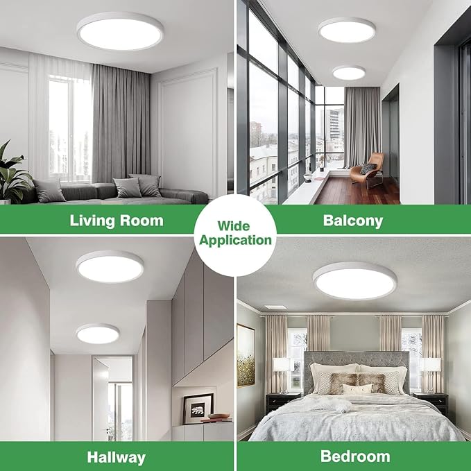 4PK 15.8 Inch LED Flush Mount Ceiling Light, 3000K/4000K/6000K CCT Selectable