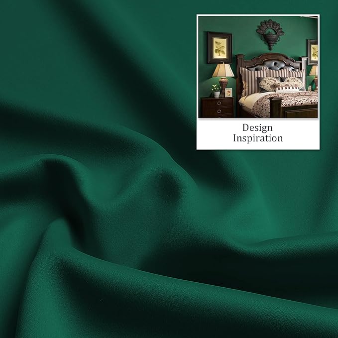 DUALIFE Christmas Green Blackout Curtains