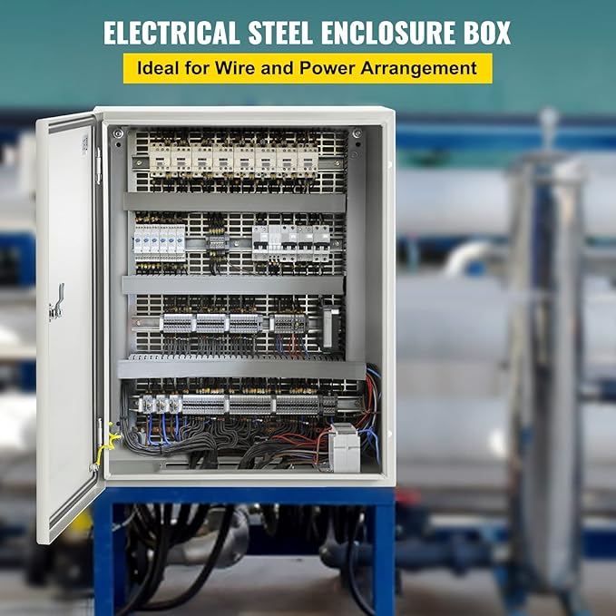 VEVOR NEMA Steel Enclosure, IP66 Waterproof & Dustproof, Outdoor/Indoor