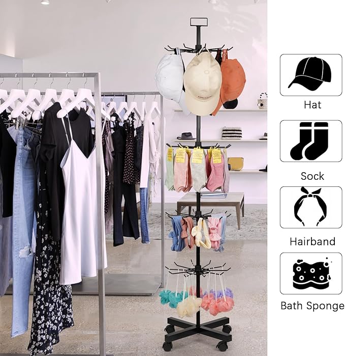 Exttlliy 5-Tier Metal Spinning Display Stand Rack